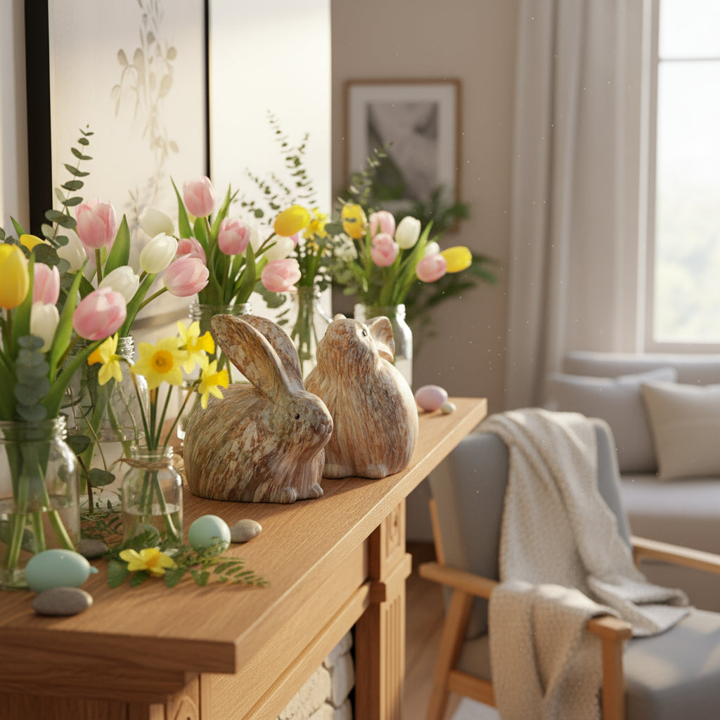 Marbled Patterned Resin Rabbit