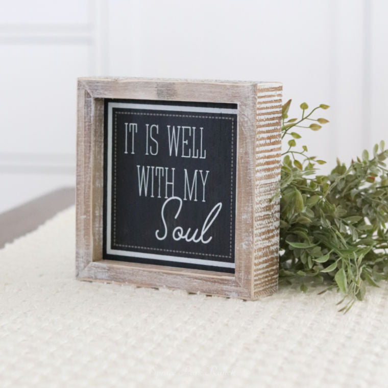 Reversible Joy and Soul Wood Sign