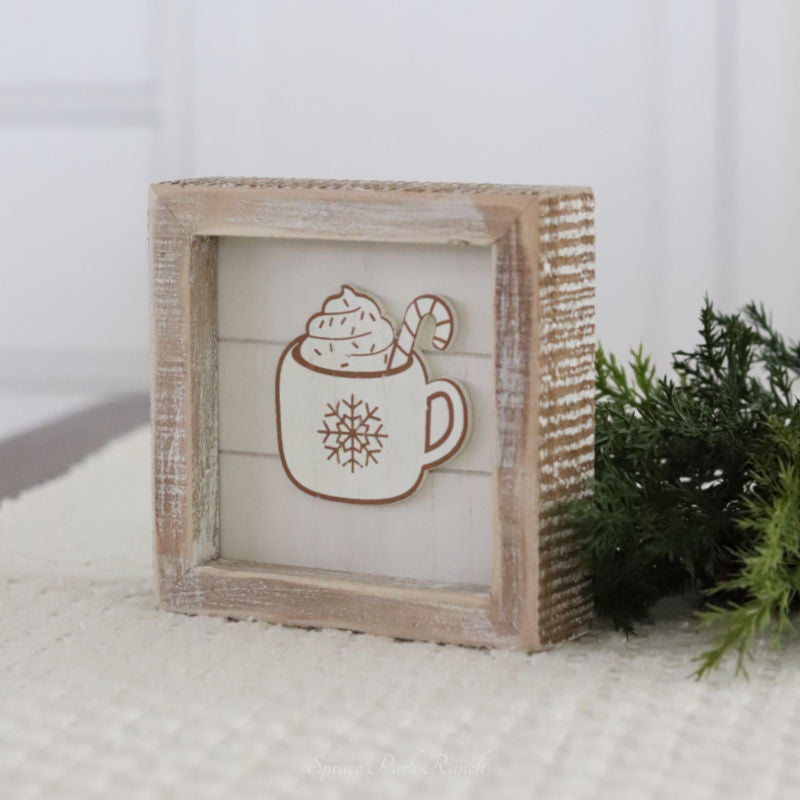 Reversible Mug and Leaf Wood Sign