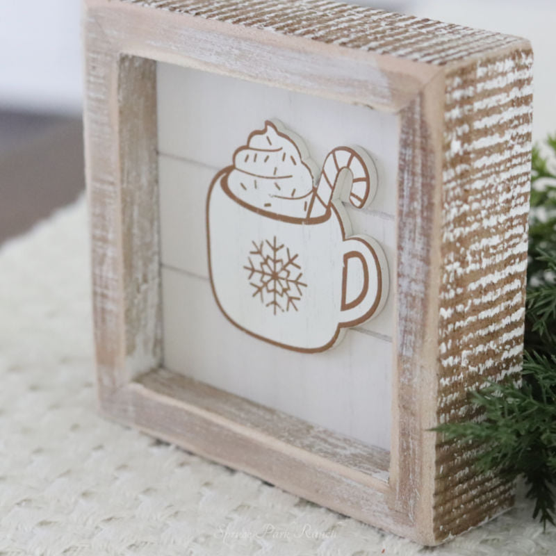 Reversible Mug and Leaf Wood Sign