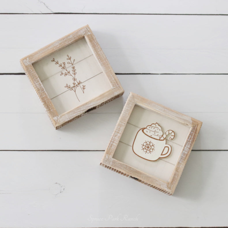 Reversible Mug and Leaf Wood Sign