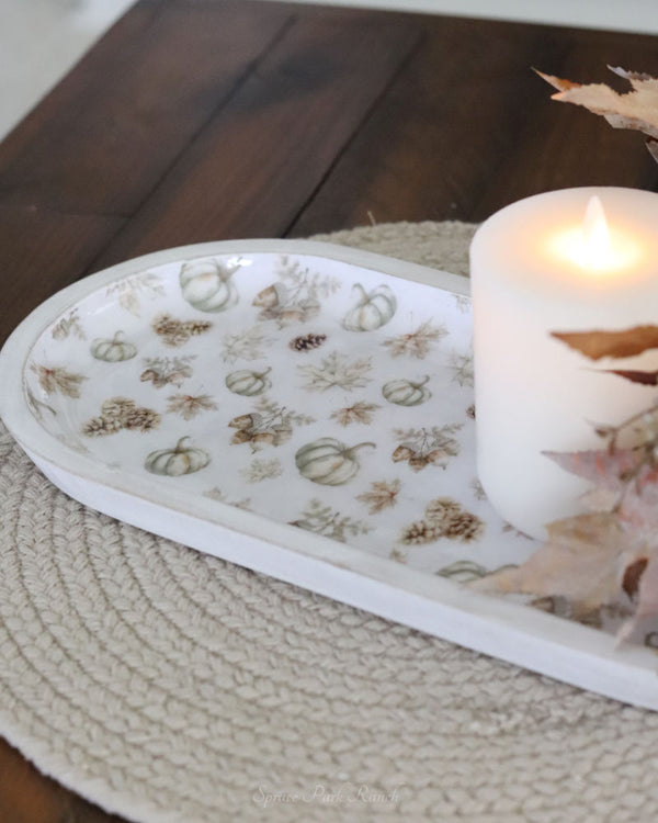 Rooted in Nature Oval Wood Tray