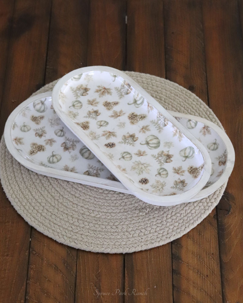 Rooted in Nature Oval Wood Tray