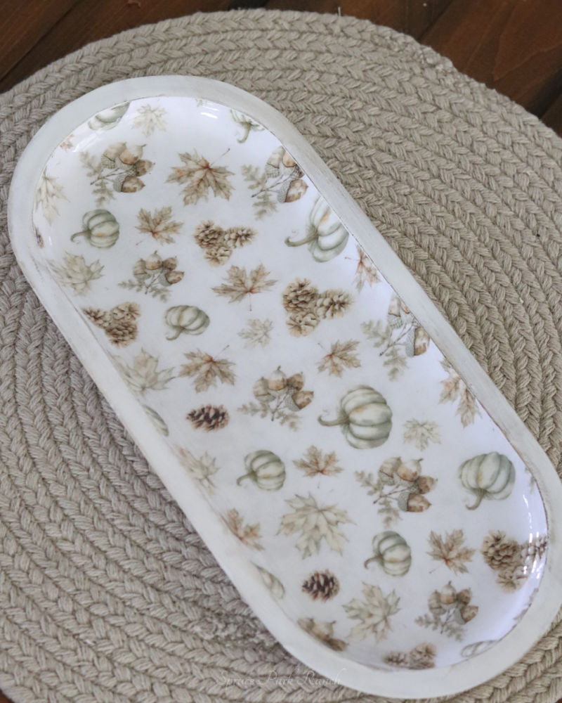 Rooted in Nature Oval Wood Tray