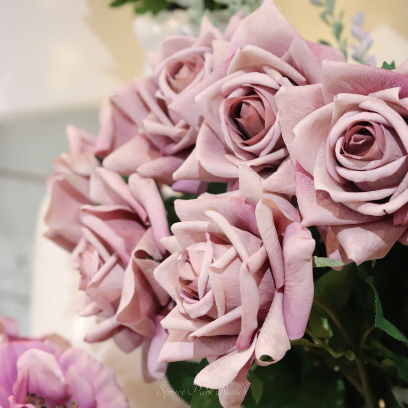 Duchess Rose Purple Stem Real Touch 25”