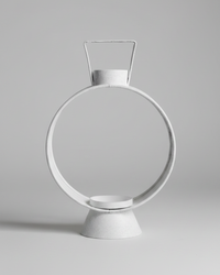 Distressed White Round Lantern