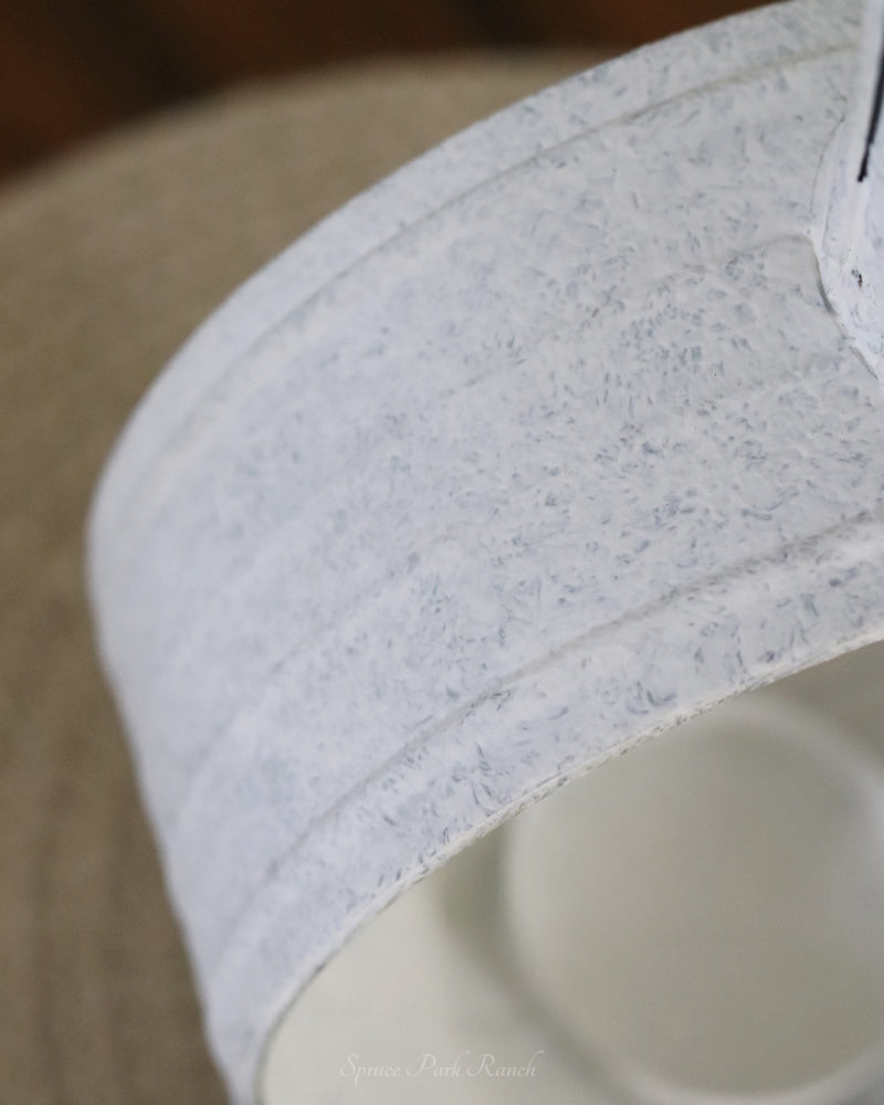Distressed White Round Lantern