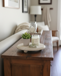 Natural Wood Round Distressed Riser