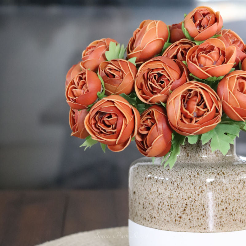 Rust Ranunculus Real Touch Bundle of 6