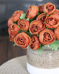 Rust Ranunculus Real Touch Bundle of 6