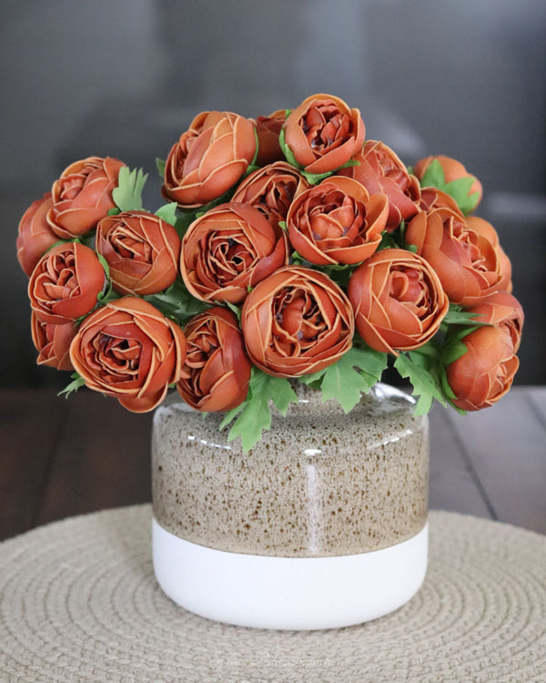 Rust Ranunculus Real Touch Bundle of 6