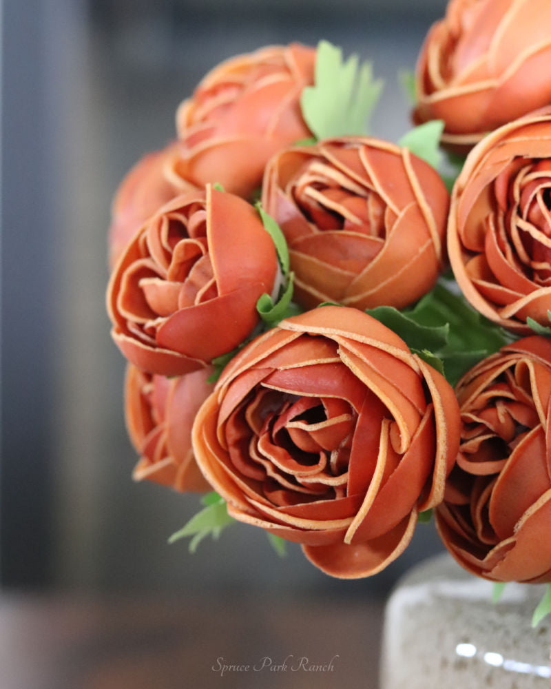 Rust Ranunculus Real Touch Bundle of 6