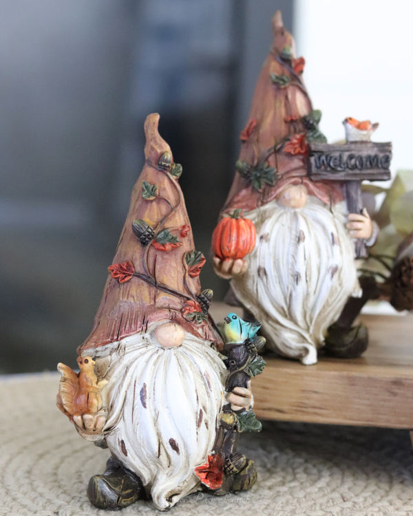 Rustic Harvest Gnome With Tree Trunk Hat