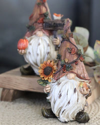 Rustic Harvest Gnome With Tree Trunk Hat