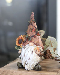 Rustic Harvest Gnome With Tree Trunk Hat