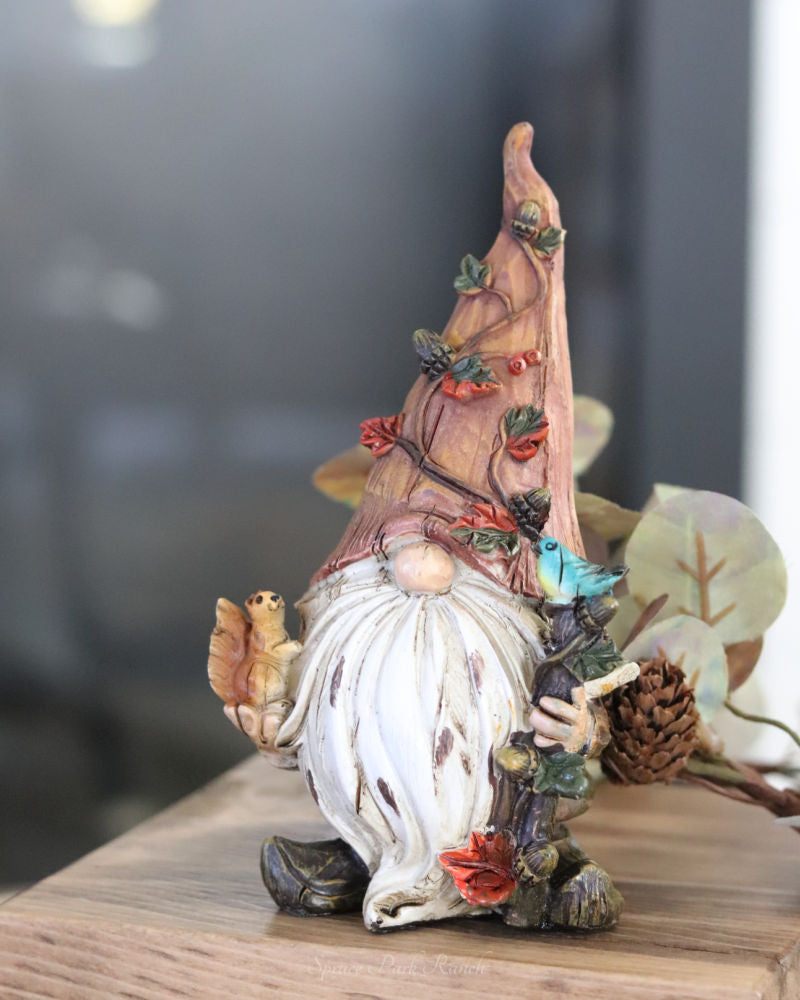 Rustic Harvest Gnome With Tree Trunk Hat