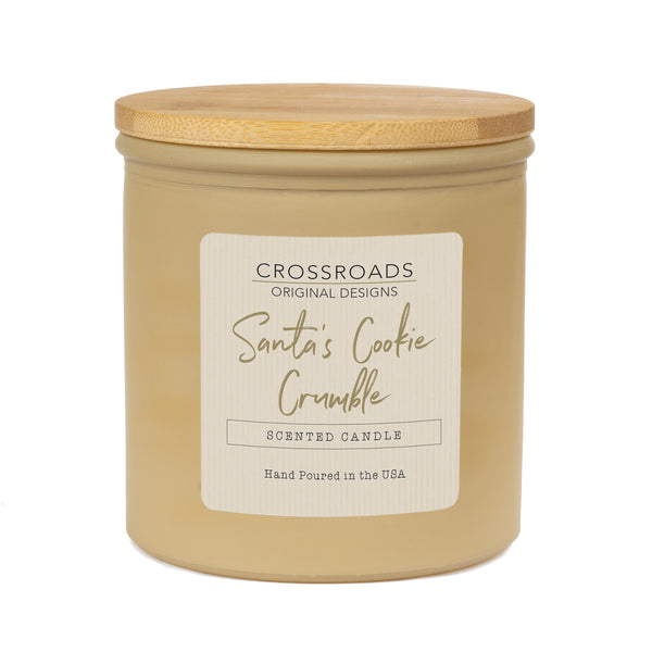 Crossroads Santa's Cookie Crumble Coloured Glass Jar Candle 14oz