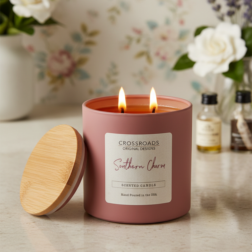 Crossroads Southern Charm Coloured Glass Jar Candle 14oz