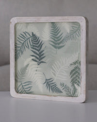 Sage Fern Enamel Wood Shallow Tray