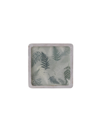 Sage Fern Enamel Wood Shallow Tray