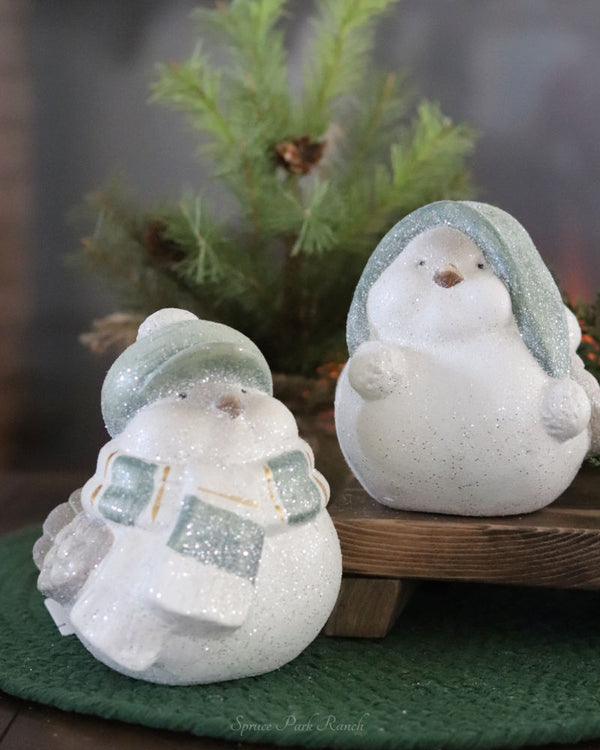 Sage and Silver Chubby Winter Bird