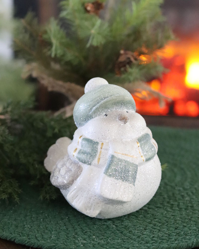 Sage and Silver Chubby Winter Bird