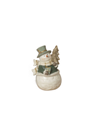 Sage Snowman with Present