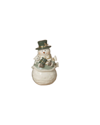 Sage Snowman with Present