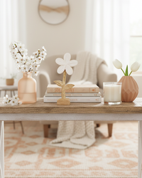 Scalloped Enamel Wood Flower