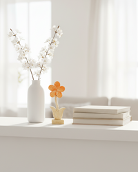 Scalloped Enamel Wood Flower