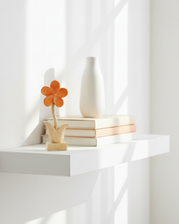 Scalloped Enamel Wood Flower