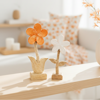 Scalloped Enamel Wood Flower