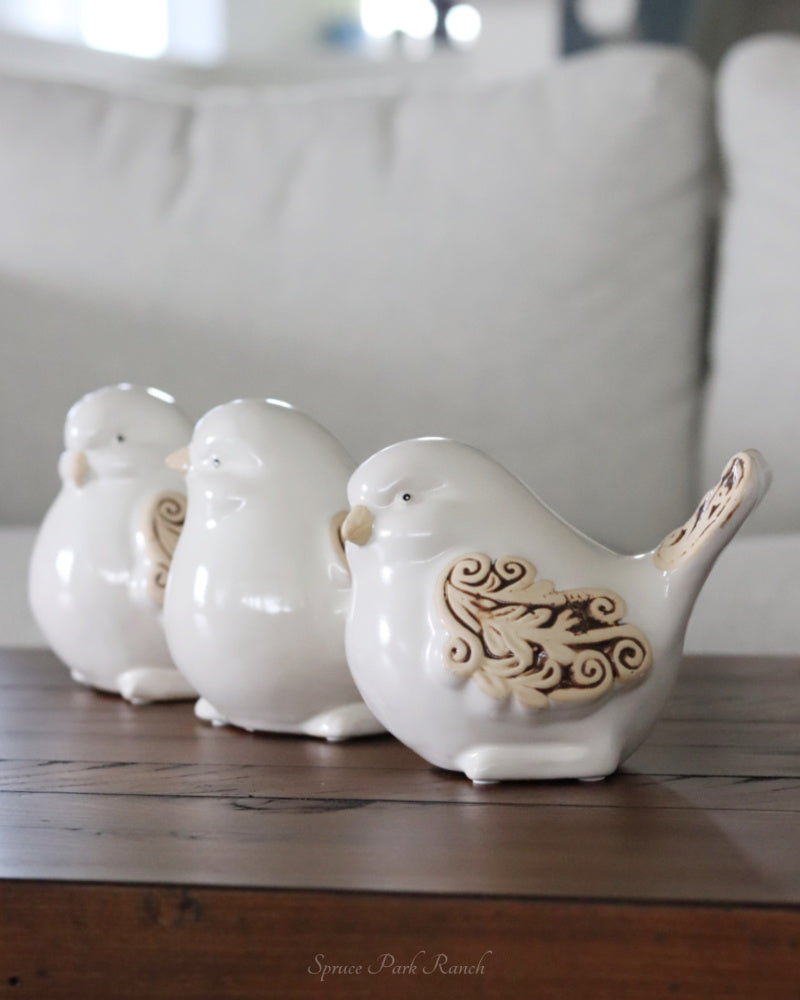 Ivory Scroll Bird