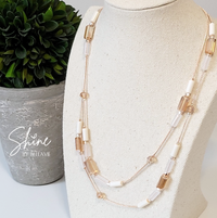 Sedona Long Rose Gold Bead Necklace