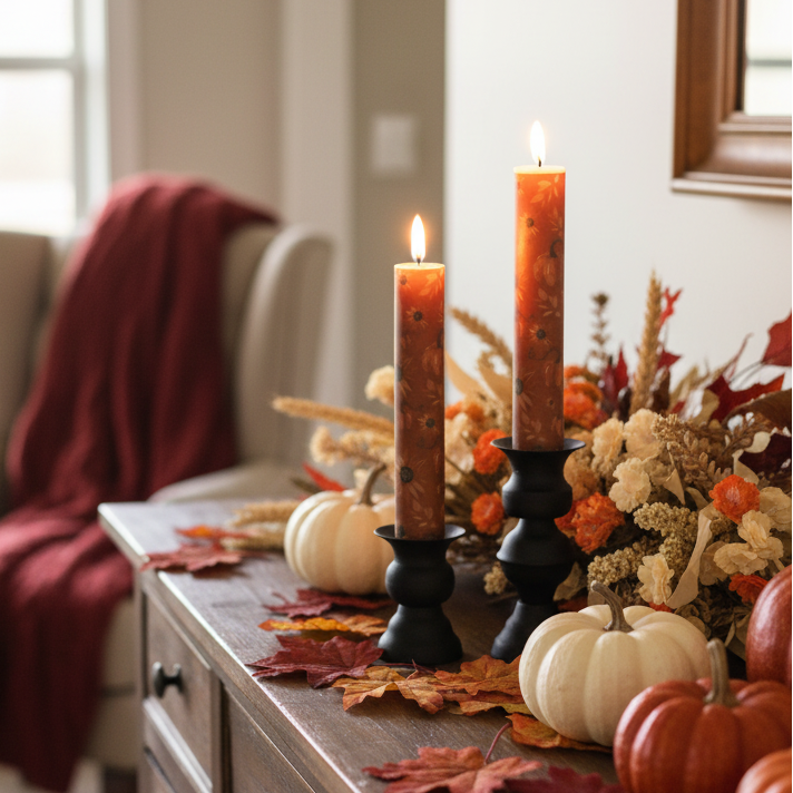 Shades of Autumn LED Taper Candle