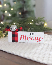 Red Plaid Tabletop Bell Sign