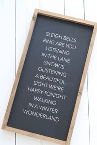Sleigh Bells Ring Wood Sign
