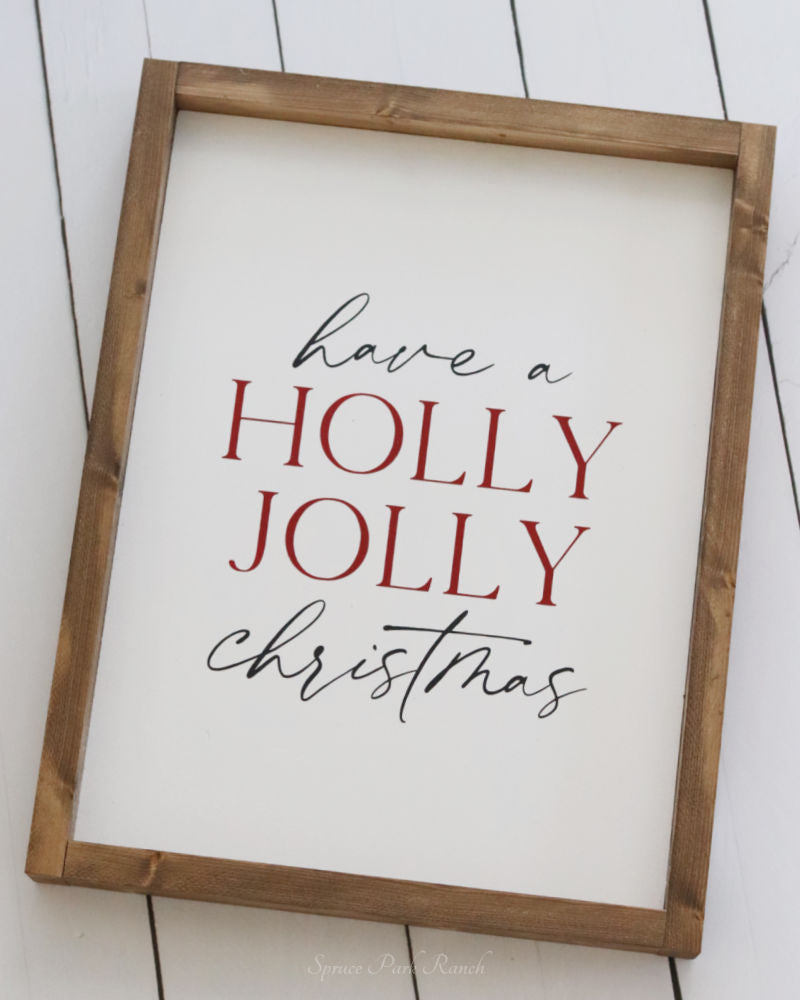 Have A Holly Jolly Christmas Wood Red