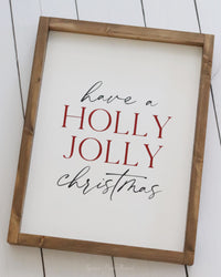 Have A Holly Jolly Christmas Wood Red
