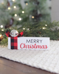 Red Plaid Tabletop Bell Sign
