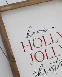 Have A Holly Jolly Christmas Wood Red