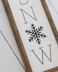 Let it Snow Wood Sign Vertical