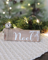 Wood Christmas Tabletop Bell Sign
