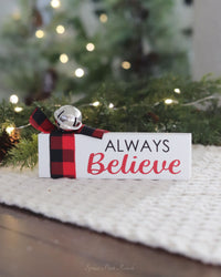 Red Plaid Tabletop Bell Sign