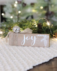 Wood Christmas Tabletop Bell Sign