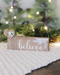 Wood Christmas Tabletop Bell Sign