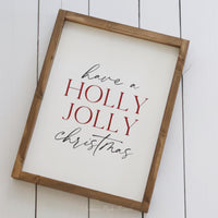 Have A Holly Jolly Christmas Wood Red