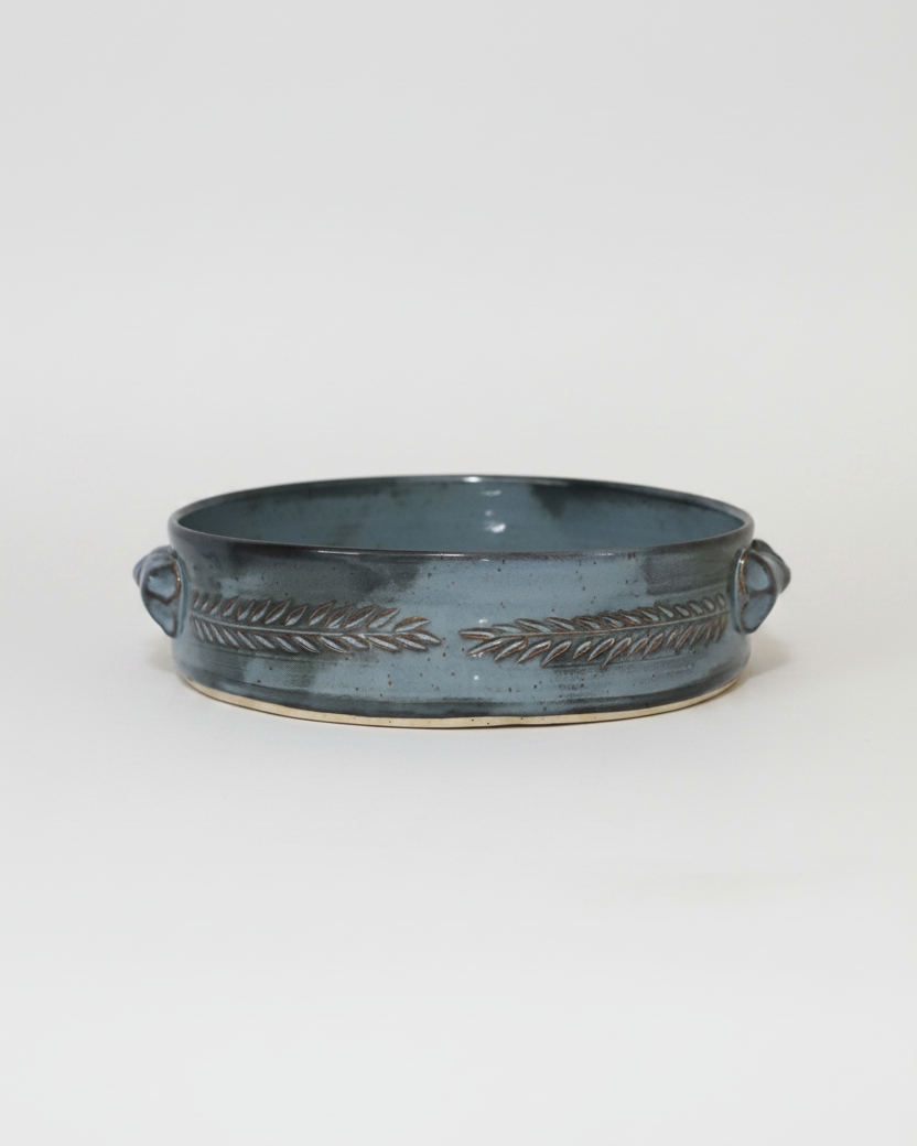 Wheat Design Super Signature Platter Denim Blue