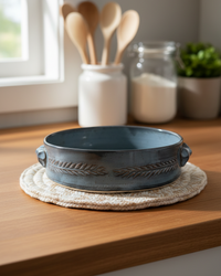 Wheat Design Super Signature Platter Denim Blue
