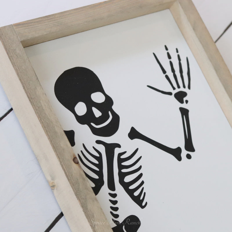 Skeleton Wood Sign